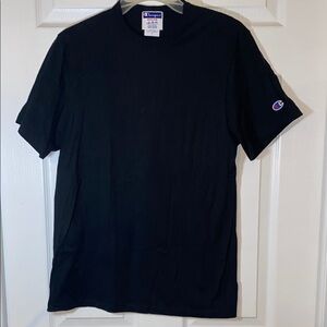 Champion Black Short Sleeve Tee Classic Crew Neck